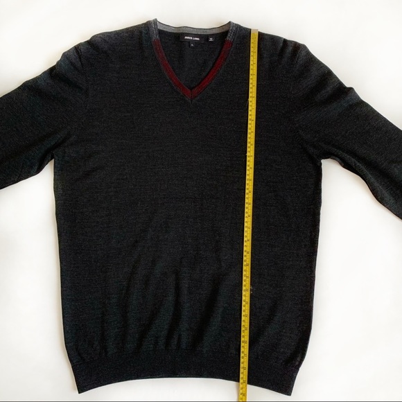 Jared Lang Men V-neck Long Sleeve Wool Blend Sweater/Pullover Sz XL - Picture 8 of 9